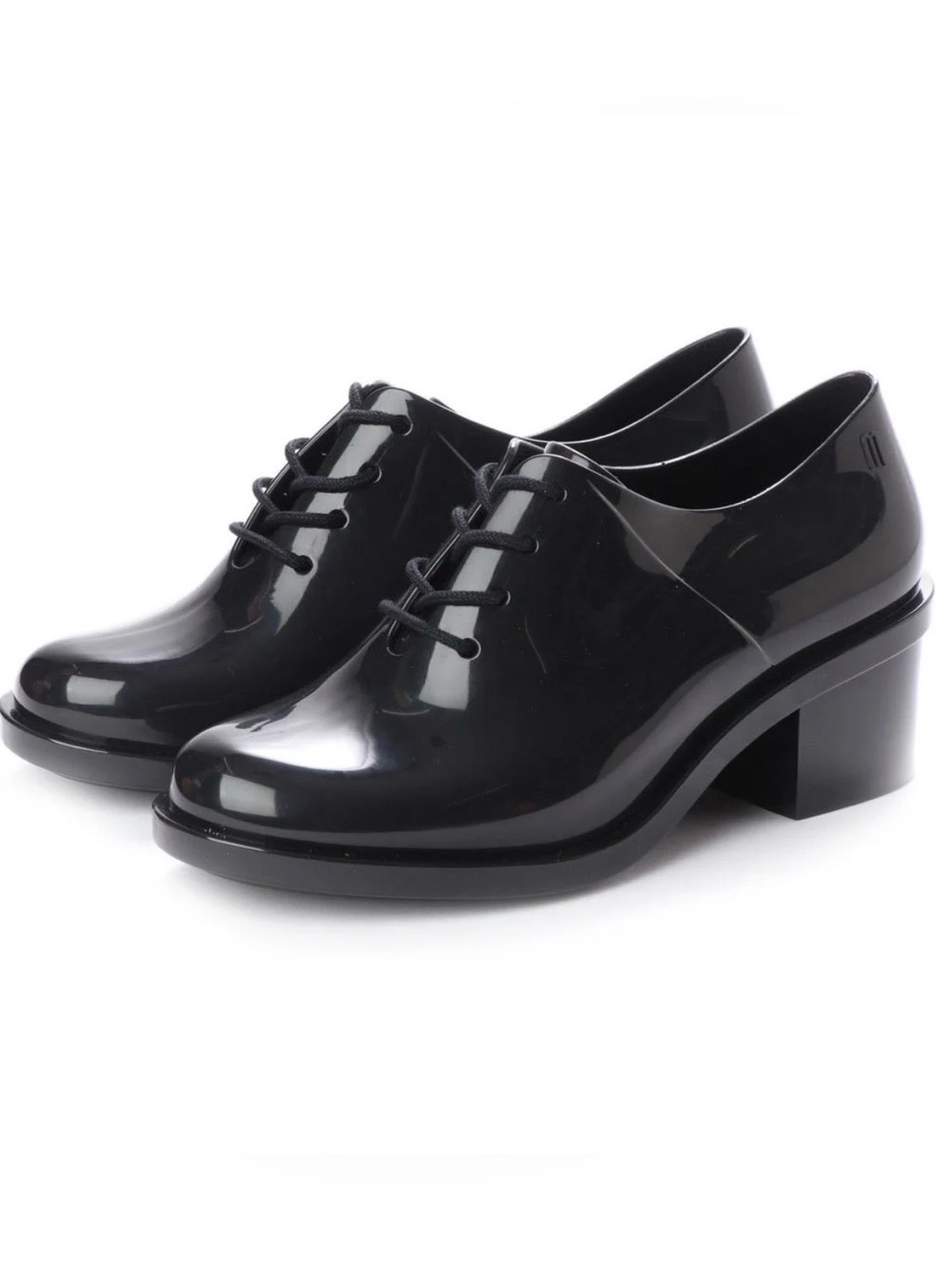 Melissa Dubrovka Black PVC Lace-Up Oxford Heels Womenâs Size 6